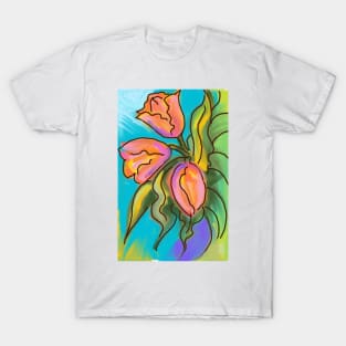 COLORFUL PINK AND YELLOW TULIPS T-Shirt